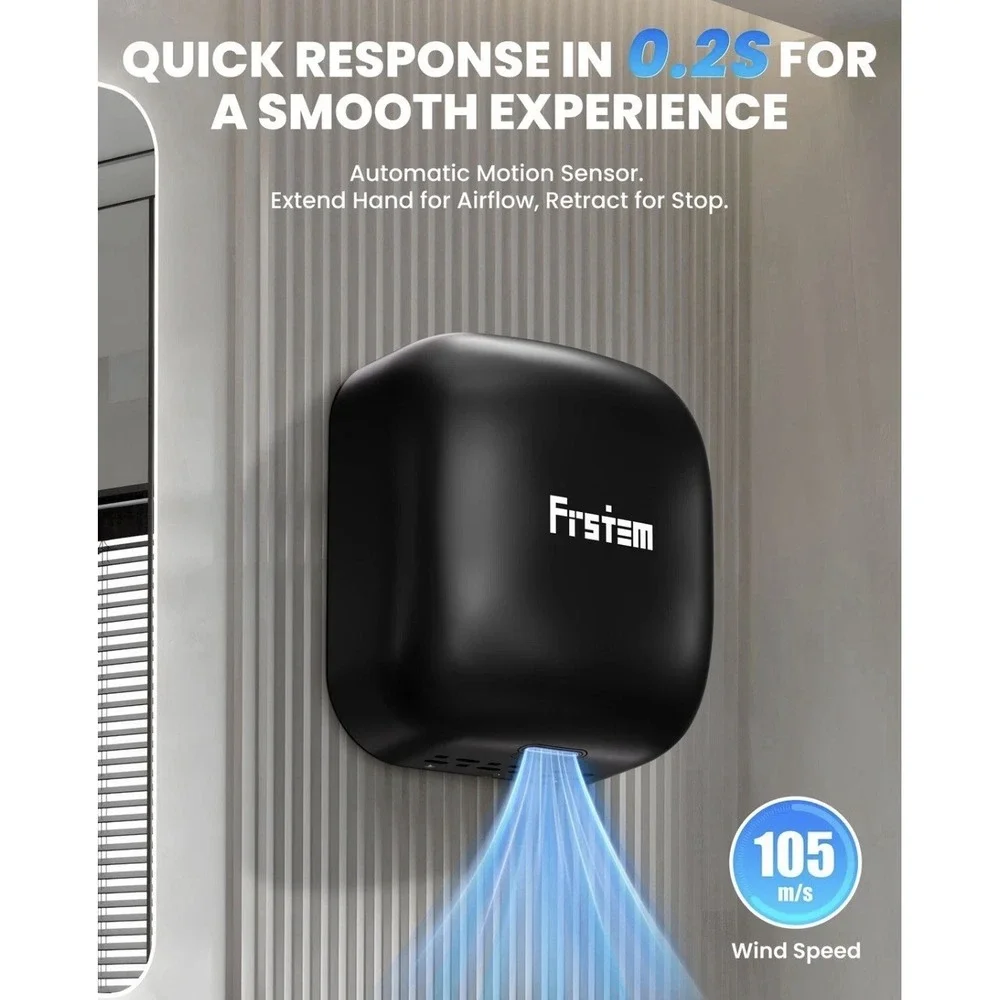 1800W Commercial Hand‎ Dryers, High Speed Hand Dryer for Home, Bathrooms